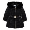 Picture of Abel & Lula Girls Winter Collection Logo Belted Coat - Black