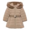 Picture of Abel & Lula Girls Winter Collection Logo Belted Coat - Camel