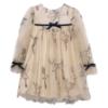 Picture of Abel & Lula Girls Winter Collection Ballerina Print Tulle Dress- Wheat Beige Black 