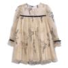 Picture of Abel & Lula Girls Winter Collection Ballerina Print Tulle Dress- Wheat Beige Black 