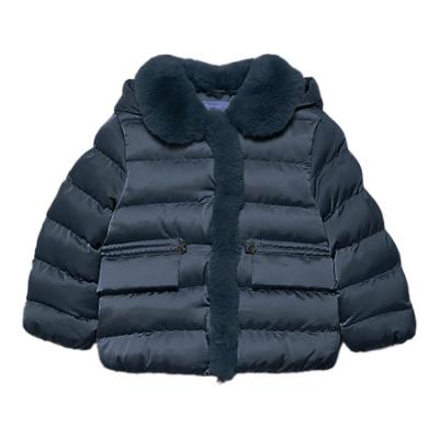 Picture of Abel & Lula Girls Winter Collection Detachable Hood Puffer  Coat - Navy Blue