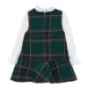 Picture of Abel & Lula Toddler Girls Winter Collection Pinafore Dress - Green Navy White