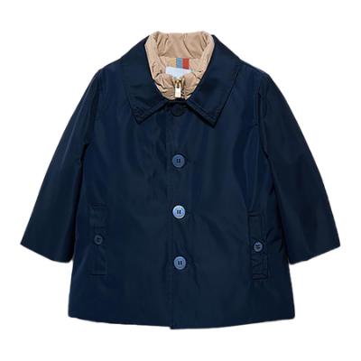 Picture of Abel & Lula Toddler Boys Winter Collection Trench Coat With Interior Vest - Navy Beige