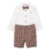 Picture of Abel & Lula Toddler Boys Winter Collection Shirt & Check Shorts Set X 3 - Camel White 