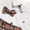 Picture of PRE ORDER Abel & Lula Toddler Boys Winter Collection Shirt & Check Shorts Set X 3 - Camel White 