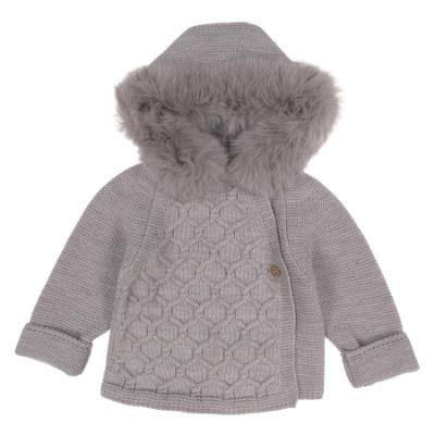 Picture of Mac Ilusion Baby Abrazar Collection Knitted Coat With Hood - Moon Grey