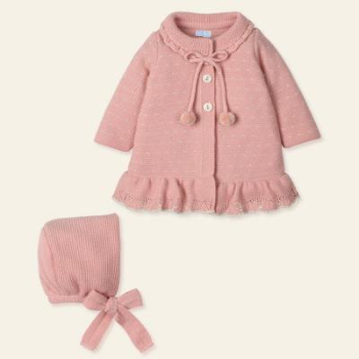 Picture of Mac Ilusion Baby Admirar Collection Girls Knitted Coat & Bonnet Set X 2 - Orchid Pink