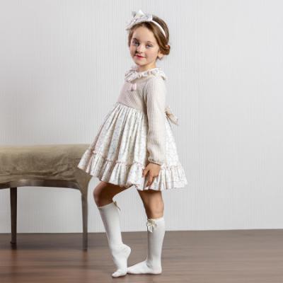 Picture of Abuela Tata Girls Bunny & Gingham Print Ruffle Dress - Pale Pink