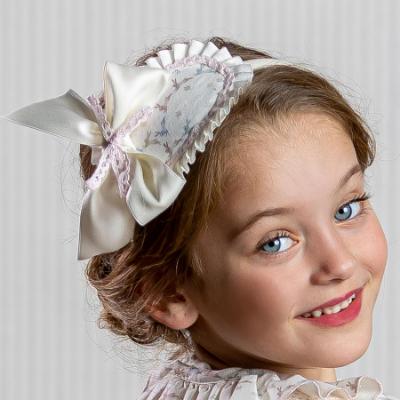 Picture of Abuela Tata Girls Bunny & Gingham Print Headband - Pale Pink