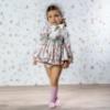 Picture of Abuela Tata Baby Girls Winter Floral & Tulle Dress Set X 3 - Beige Pink Kharki