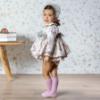 Picture of Abuela Tata Baby Girls Winter Floral & Tulle Dress Set X 3 - Beige Pink Kharki