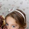 Picture of Abuela Tata Girls Winter Floral Print Headband - Beige Pink Kharki