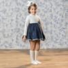 Picture of Abuela Tata Girls Velvet Dress - Ivory Navy Blue