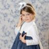 Picture of Abuela Tata Girls Velvet Dress - Ivory Navy Blue