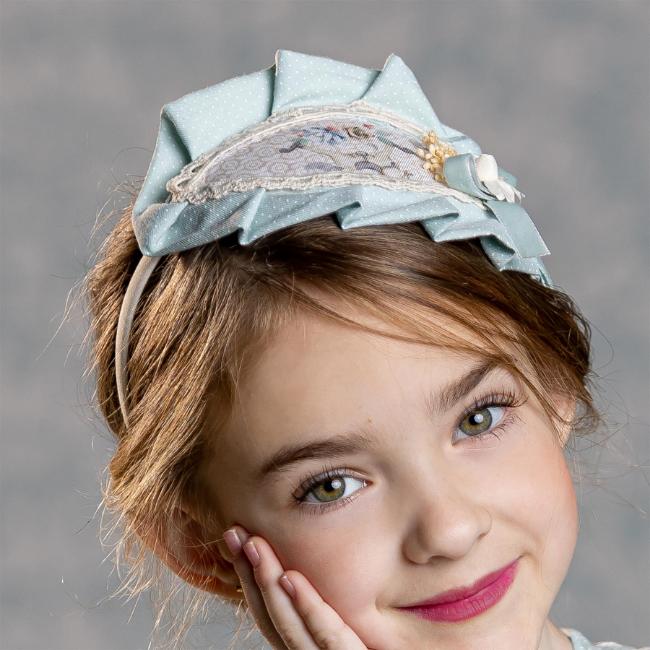 Picture of Abuela Tata Girls Rocking Horse Print Headband - Beige Green