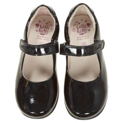 Picture of Lelli Kelly Classic School Dolly Shoe G Fitting - Black Patent 