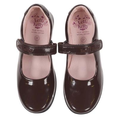 Picture of Lelli Kelly Classic School Dolly Shoe F Fit - Brown Patent