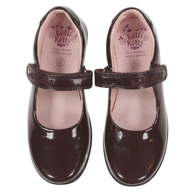 Picture of Lelli Kelly Classic School Dolly Shoe F Fit - Brown Patent