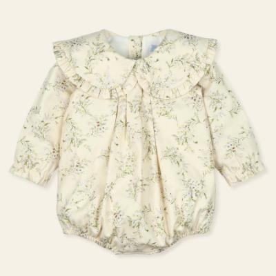 Picture of Mac Ilusion Baby Mimar Collection Girls Floral Romper with Oversized Collar - Beige Lilac