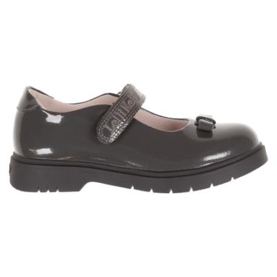 Picture of Lelli Kelly Jolie Front Bow School Shoe - Grey Patent