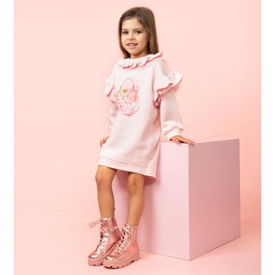 Picture of Caramelo Kids Girls Handbag Ruffle Sweatshirt Dress - Pink