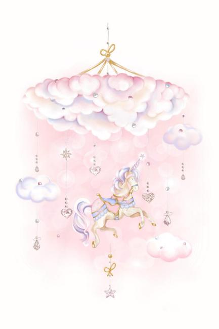 Picture of First Baby Unicorn Print Muslin X 1 - Pink 