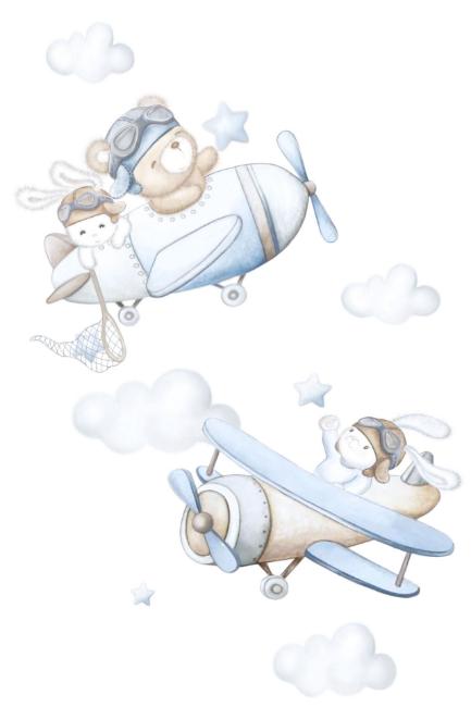 Picture of First Baby Planes Print Muslin X 1 - Blue 