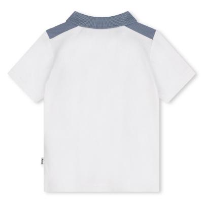 Picture of BOSS Toddler Boys Colourblock Polo Shirt - White Blue