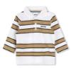 Picture of BOSS Toddler Boys Long Sleeved Striped Polo Shirt - White Beige