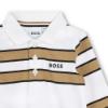 Picture of BOSS Toddler Boys Long Sleeved Striped Polo Shirt - White Beige