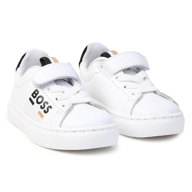 Picture of BOSS Toddler Boys Easy-On Logo Trainers - White