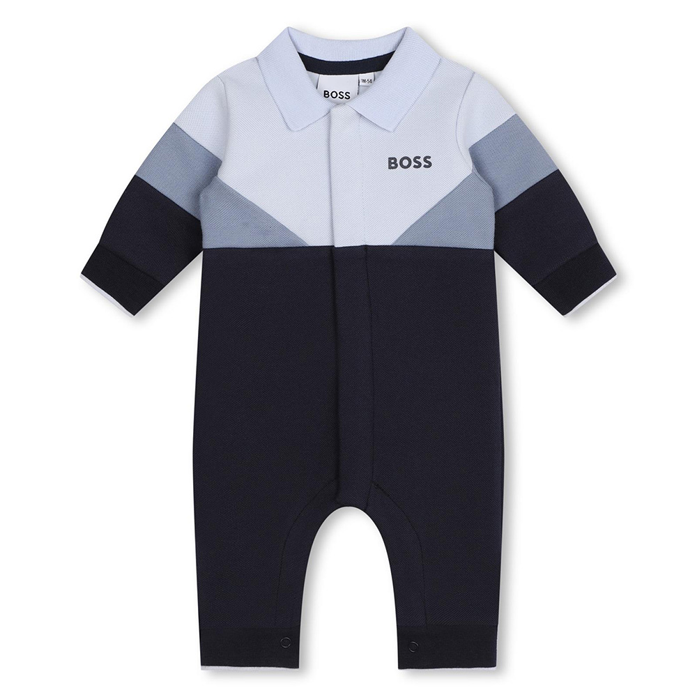 BOSS Baby Boys Colourblock Babygrow Navy Blue