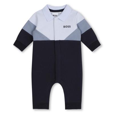 Picture of BOSS Baby Boys Colourblock Babygrow - Navy Blue