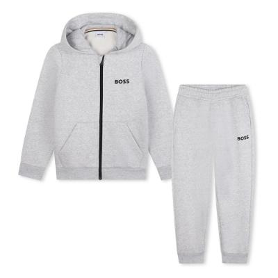 Picture of BOSS Boys Basic Logo Tracksuit Set - Grey