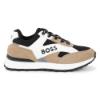 Picture of BOSS Boys Lace Up Logo Trainers - Black Beige