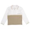 Picture of Caramelo Kids Boys Pique Zip Neck Long Sleeve Polo Set Set - White Beige