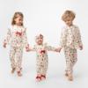 Picture of Caramelo Kids Girls To Santa Brushed Cotton Frill Christmas Pyjamas Set - Ivory Red