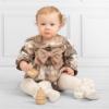 Picture of Caramelo Kids Baby Girls Woven Check Big Bow Romper - Beige