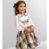 Picture of Caramelo Kids Girls Smart Woven Check Skirt & Blouse Set - White Beige