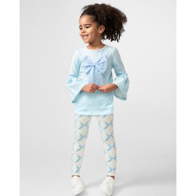 Picture of Caramelo Kids Girls Beautiful Bows Tunic & Legging Set X 2 - Sky Blue