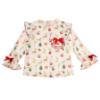 Picture of Caramelo Kids Girls To Santa Brushed Cotton Frill Christmas Pyjamas Set - Ivory Red