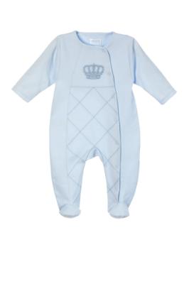 Picture of Sofija Baby Boys Henry Crown Front Opening Babygrow - Blue