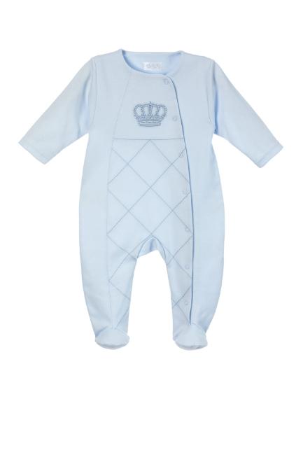 Picture of Sofija Baby Boys Henry Crown Front Opening Babygrow - Blue