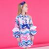 Picture of Rochy Girls Mar Winter Collection A Line Ruffle Dress - Blue Fuschia Multi