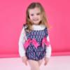 Picture of Rochy Girls Nudos Winter Collection Blouse & Romper Set X 2 - Navy Fuschia