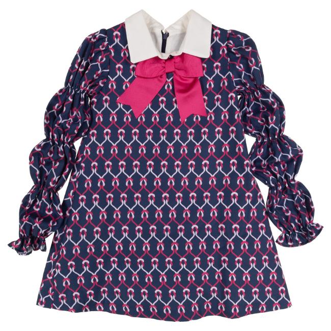 Picture of Rochy Girls Nudos Winter Collection A Line Dress - Navy Fuschia