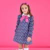 Picture of Rochy Girls Nudos Winter Collection A Line Dress - Navy Fuschia