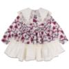 Picture of Rochy Girls Moneda Winter Collection Lace Trim Dress - Burgundy Grey