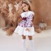 Picture of Rochy Girls Moneda Winter Collection Lace Trim Dress - Burgundy Grey