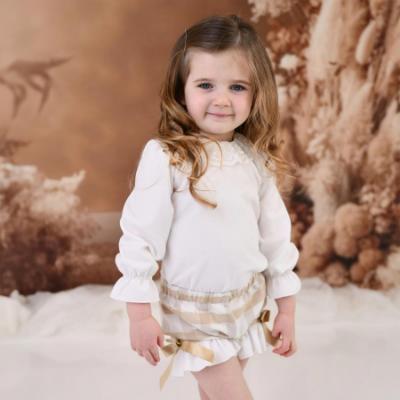 Picture of Rochy Girls Gold Winter Collection Jam Pant Set X 2 - Beige Check Gold